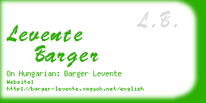 levente barger business card